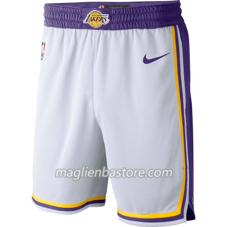 Los Angeles Lakers Uomo Pantaloncini Bianco 2018-19 Nike Swingman